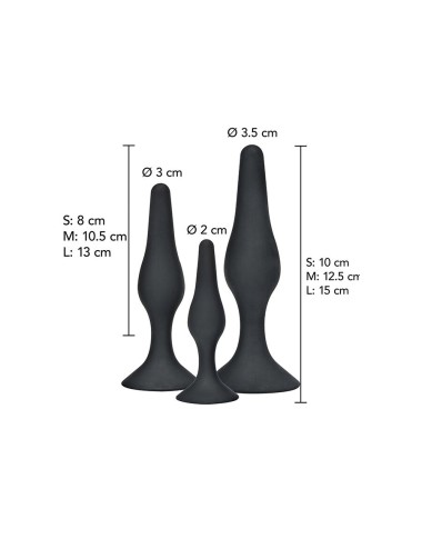 TOYJOY - ANAL PLAY CURVY COMPANIONS ANAL PLUG 3 PIECES BLACK