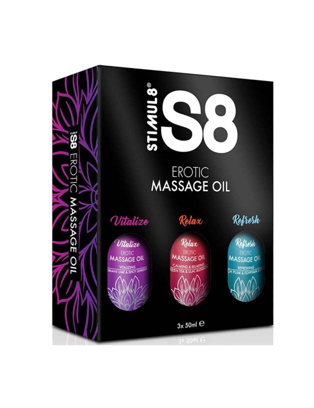 STIMUL8 - S8 MASSAGE OIL BOX 3 X 50 ML STIMUL8 - S8 MASSAGE OIL BOX 3 X 50 ML