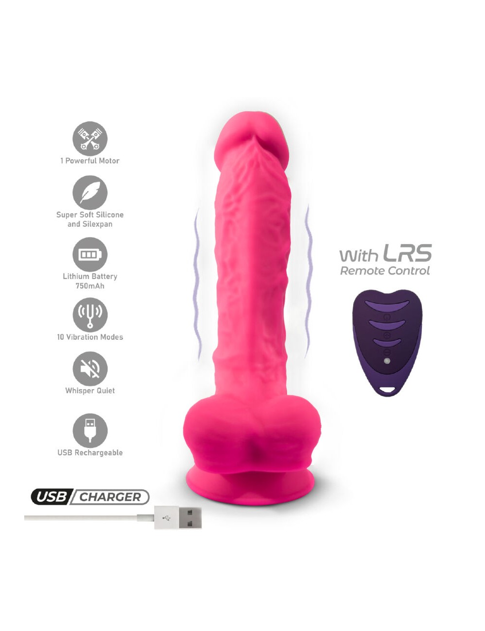 SILEXD - REALISTIC PENIS MODEL 18 PINK VIBRATION + REMOTE CONTROL LRS SILEXD - REALISTIC PENIS MODEL 18 PINK VIBRATION + REMOTE CONTROL LRS