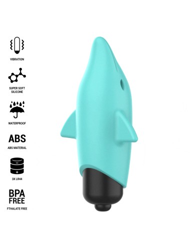 INTENSE - ECHO VIBRATING BULLET DOLPHIN BLUE 8 X 4.7 CM