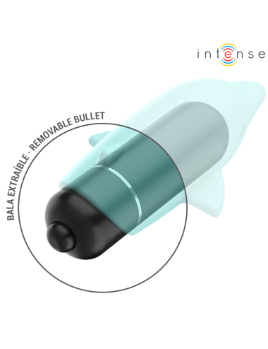 INTENSE - ECHO VIBRATING BULLET DOLPHIN BLUE 8 X 4.7 CM