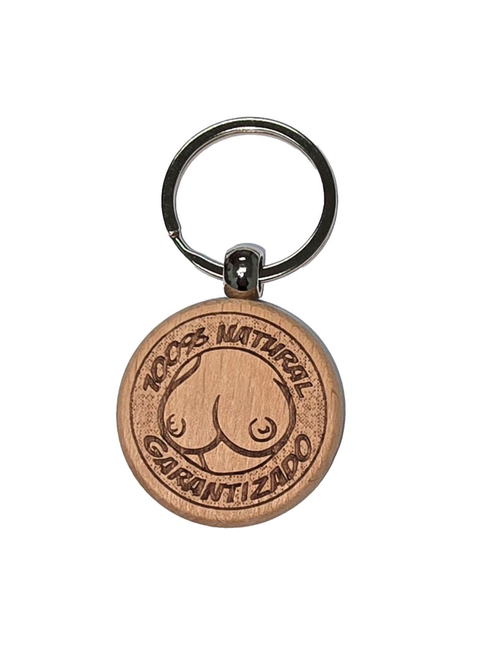 DIABLO PICANTE - WOODEN BREAST-SHAPED KEYCHAIN DIABLO PICANTE - WOODEN BREAST-SHAPED KEYCHAIN