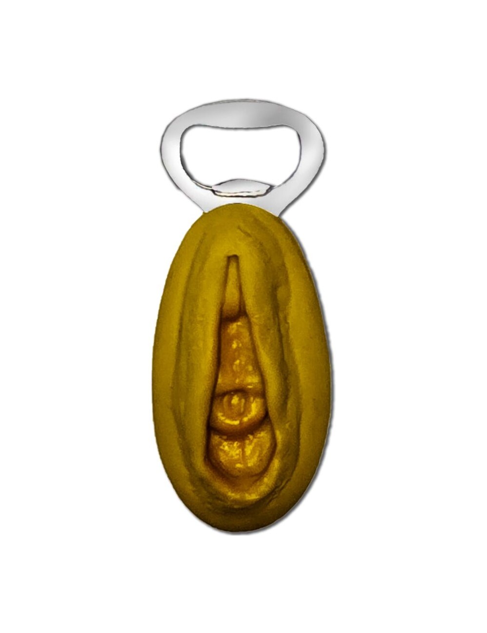 DIABLO PICANTE - SILVER OPENER WITH A GOLDEN VAGINA SHAPE DIABLO PICANTE - SILVER OPENER WITH A GOLDEN VAGINA SHAPE