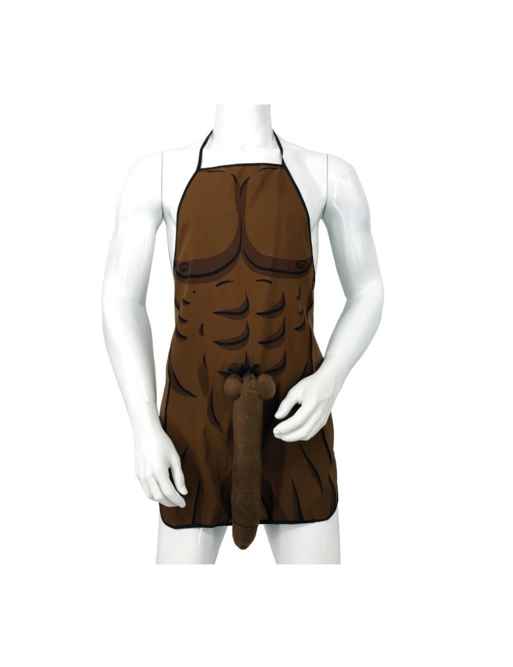 DIABLO PICANTE - MUSCULAR APRON WITH 3D PENIS IN BROWN TONE DIABLO PICANTE - MUSCULAR APRON WITH 3D PENIS IN BROWN TONE