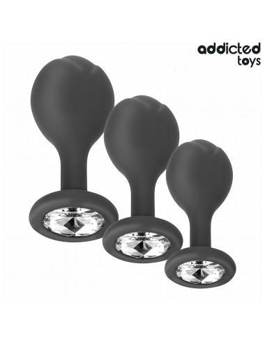 ADDICTED TOYS - SET OF 3 ANAL PLUG SILICONE WITH JEWEL
