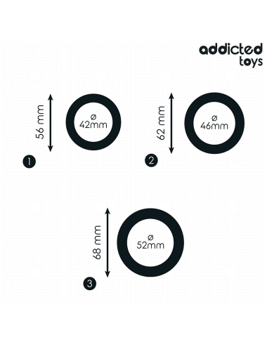 ADDICTED TOYS - SET OF FLAT SILICONE RINGS