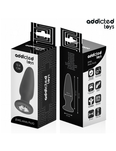 ADDICTED TOYS - ANAL PLUG WITH JEWEL SILICONE SIZE L 12.6 CM