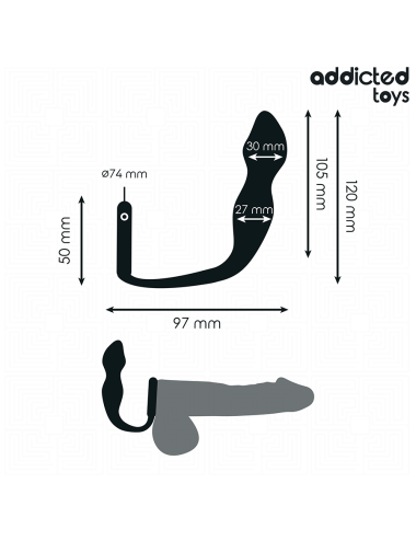 ADDICTED TOYS - ANAL PLUG WITH RING SILICONE MODEL 2