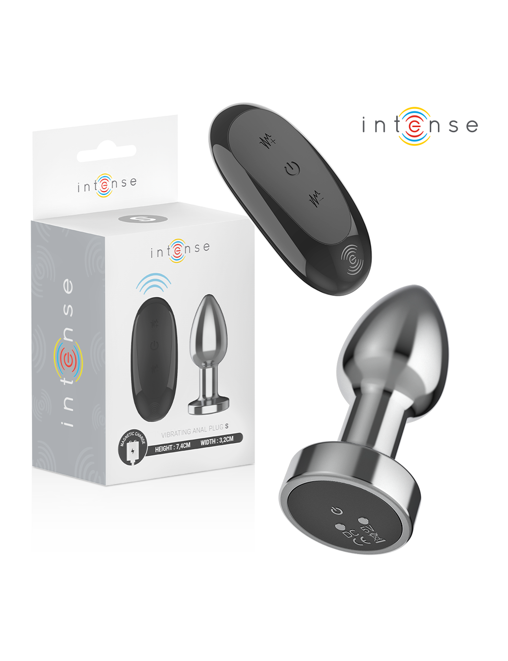 INTENSE - ANAL PLUG 10 VIBRATIONS METAL WITH REMOTE CONTROL S INTENSE - ANAL PLUG 10 VIBRATIONS METAL WITH REMOTE CONTROL S