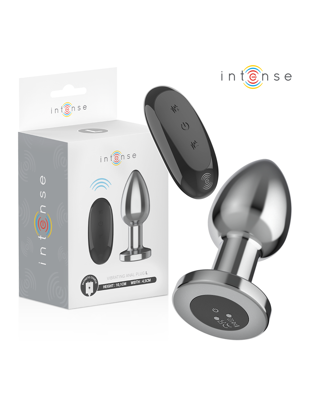 INTENSE - ANAL PLUG 10 VIBRATIONS METAL WITH REMOTE CONTROL L