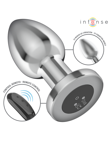 INTENSE - ANAL PLUG 10 VIBRATIONS METAL WITH REMOTE CONTROL L