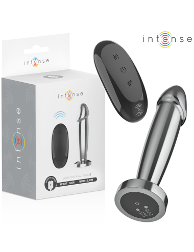INTENSE - ANAL PLUG 10 VIBRATIONS METAL DILDO WITH REMOTE CONTROL S