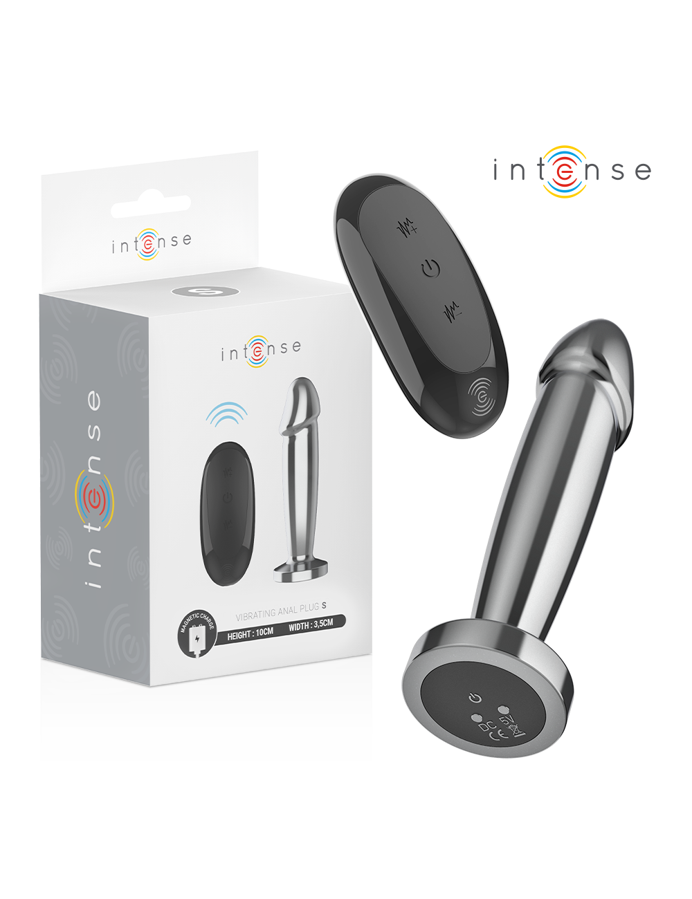 INTENSE - ANAL PLUG 10 VIBRATIONS METAL DILDO WITH REMOTE CONTROL S