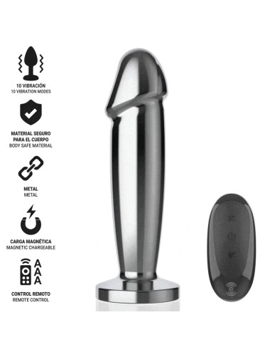INTENSE - ANAL PLUG 10 VIBRATIONS METAL DILDO WITH REMOTE CONTROL M