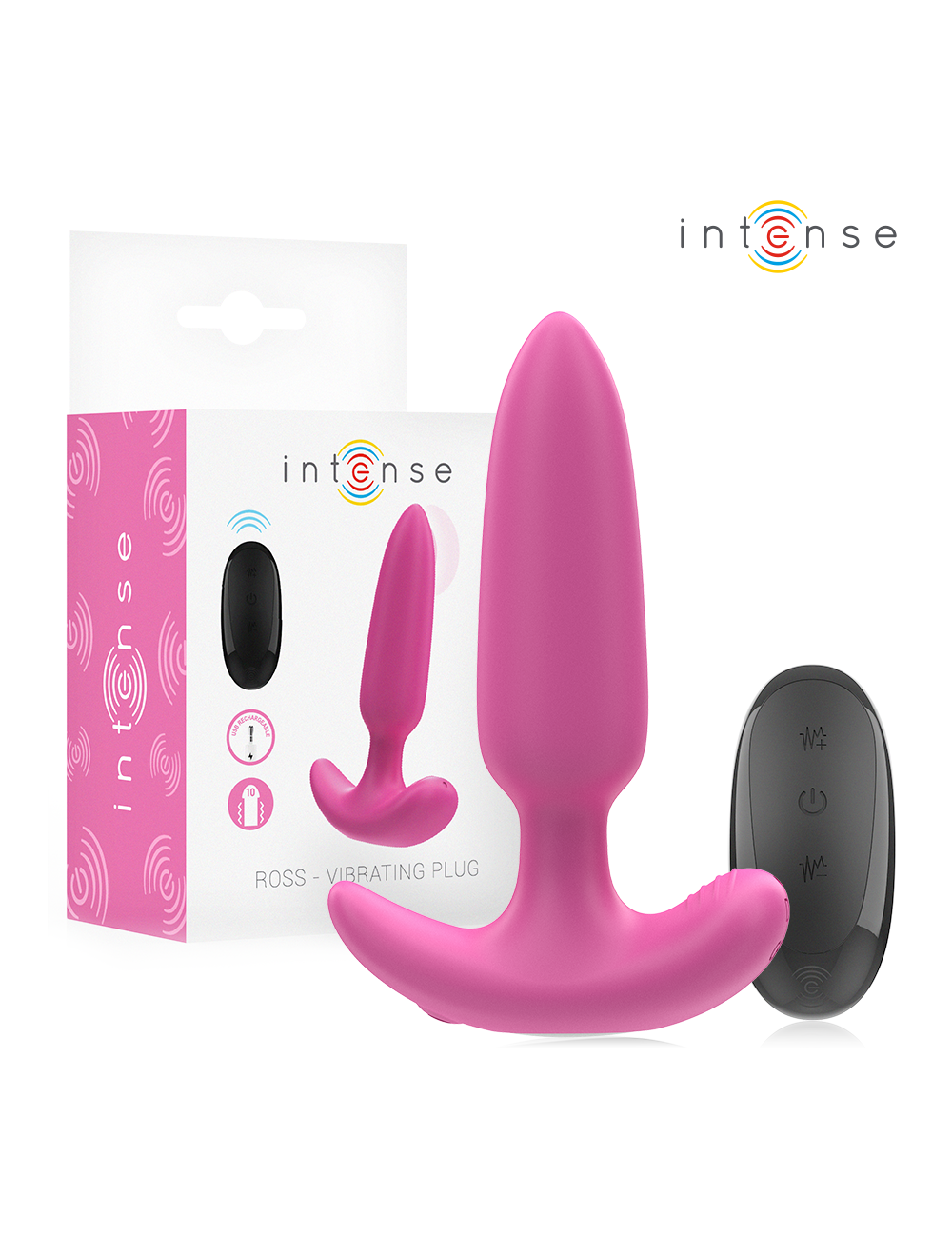 INTENSE - ROSS ANAL PLUG 10 VIBRATIONS PINK REMOTE CONTROL