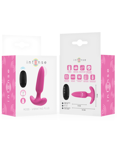 INTENSE - ROSS ANAL PLUG 10 VIBRATIONS PINK REMOTE CONTROL