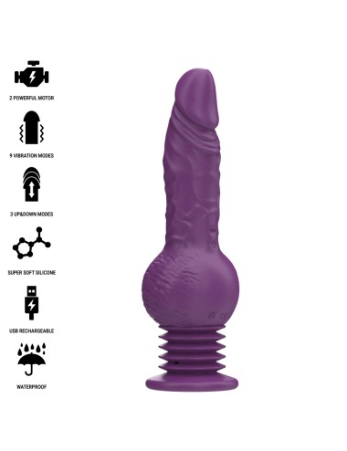 INTENSE - TATUM MULTIFUNCTION VIBRATOR WITH UP AND DOWN VIBRATION 24 CM PURPLE