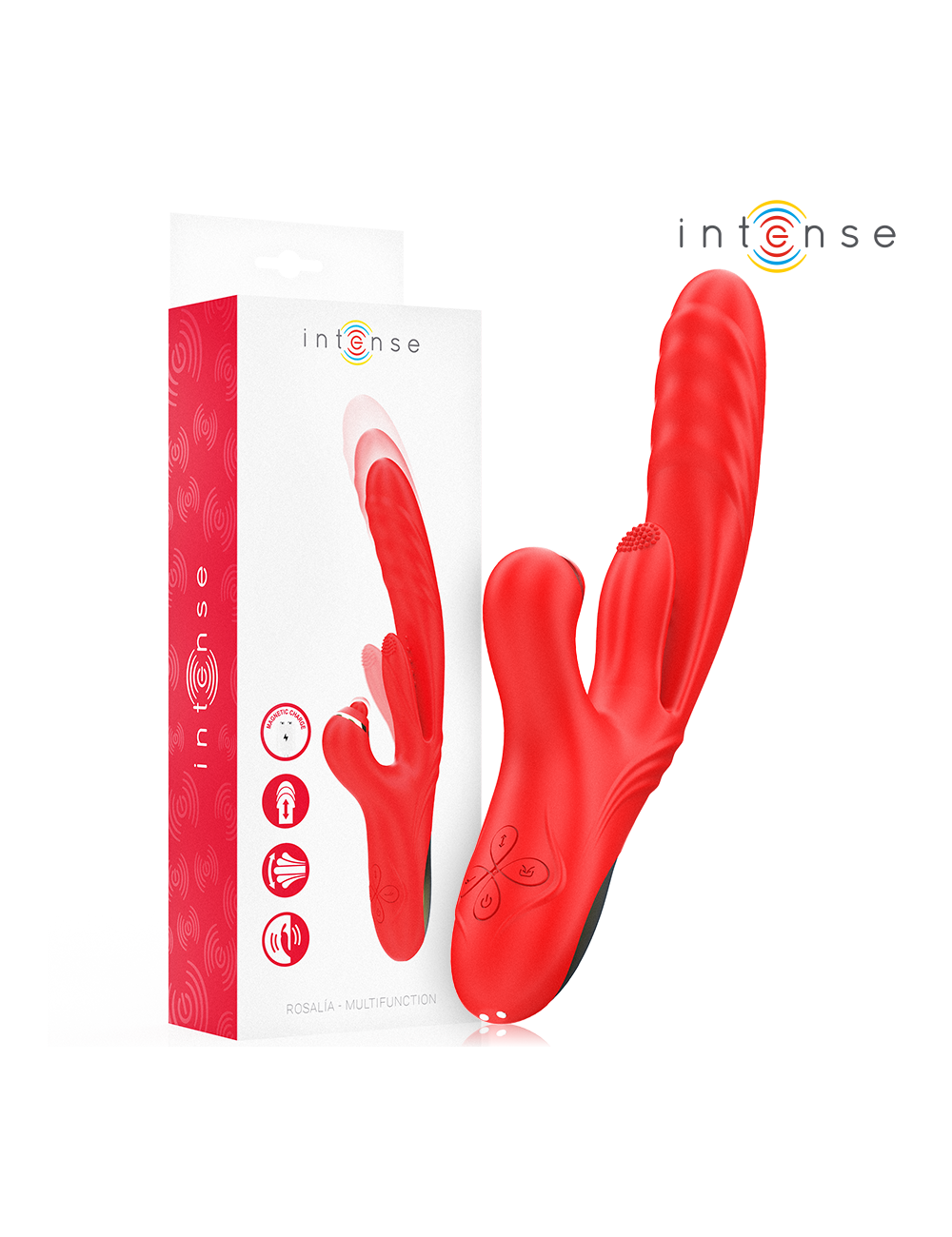 INTENSE - ROSALIA MULTIFUNCTION VIBRATOR 3 IN 1 RED INTENSE - ROSALIA MULTIFUNCTION VIBRATOR 3 IN 1 RED