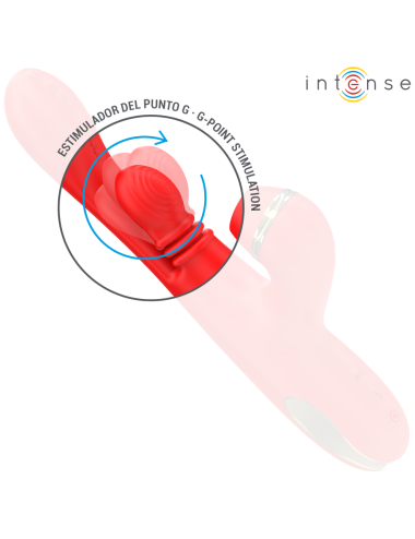 INTENSE - KATY MULTIFUNCTION CLITORIS STIMULATOR 4 INTERCHANGEABLE HEADS RED