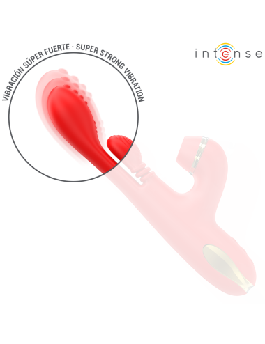 INTENSE - KATY MULTIFUNCTION CLITORIS STIMULATOR 4 INTERCHANGEABLE HEADS RED