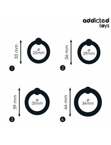 ADDICTED TOYS - SET OF PRESSURE SILICONE RINGS