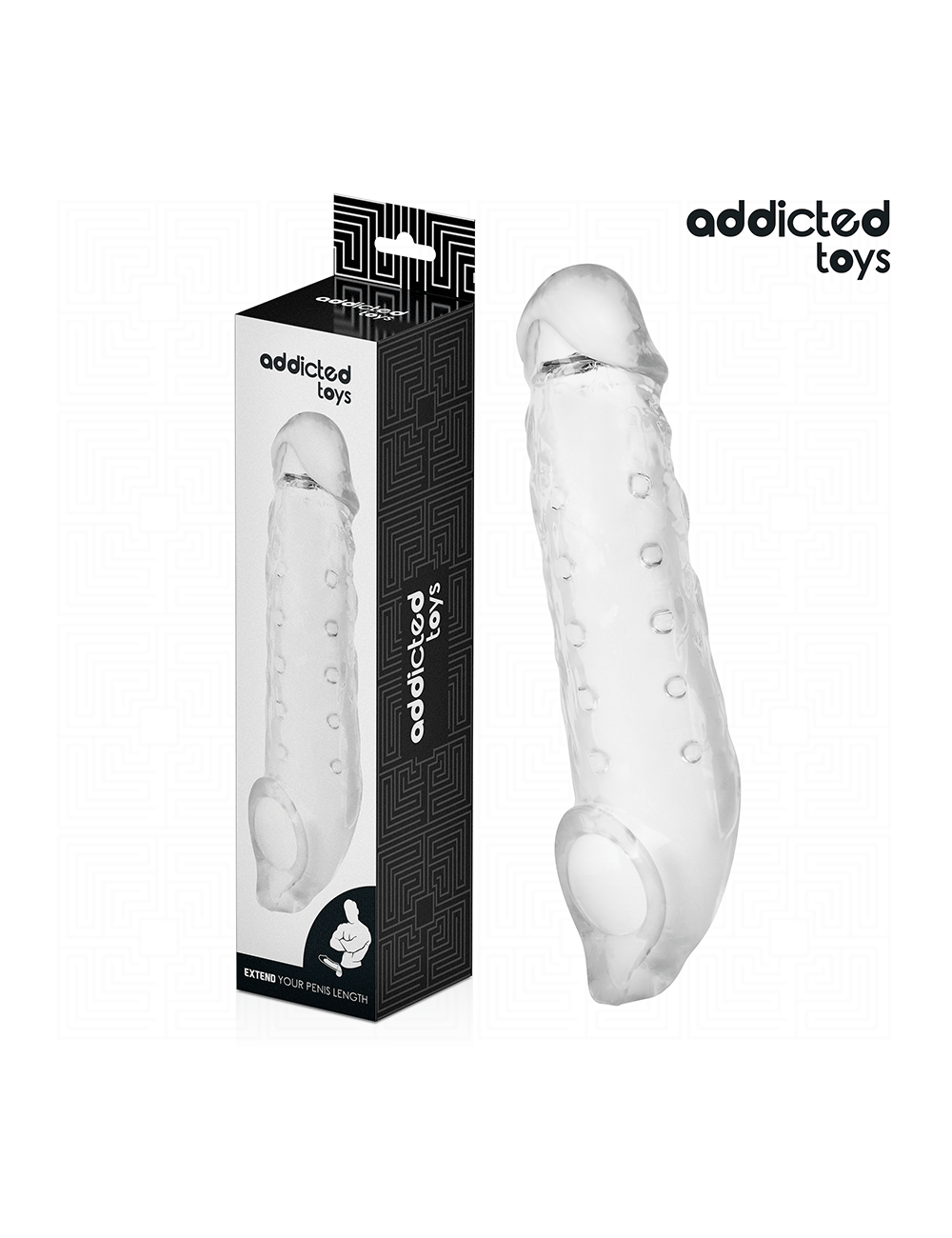ADDICTED TOYS - TRANSPARENT PENIS EXTENSON SIZE S 23 CM