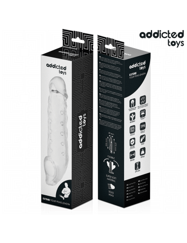 ADDICTED TOYS - TRANSPARENT PENIS EXTENSON SIZE S 23 CM