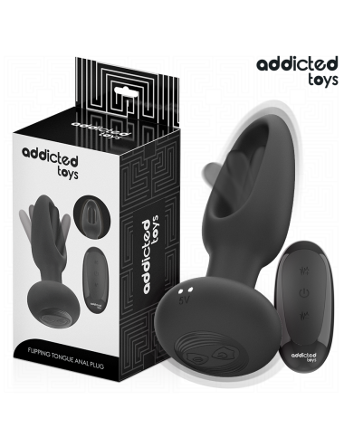ADDICTED TOYS - ANAL PLUG WITH VIBRATING TONGUE AND REMOTE CONTROL