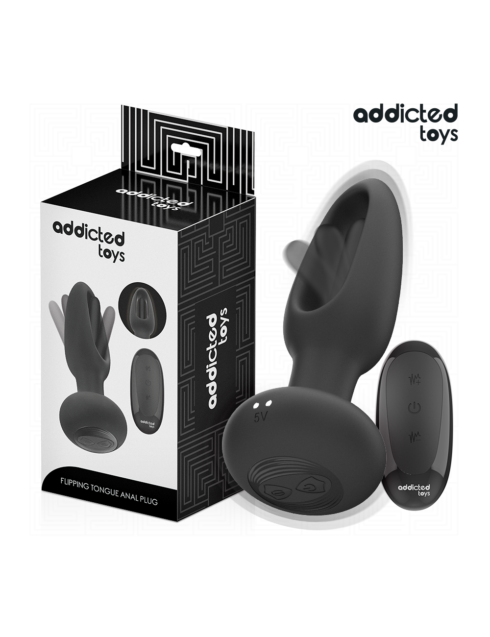 ADDICTED TOYS - ANAL PLUG WITH VIBRATING TONGUE AND REMOTE CONTROL