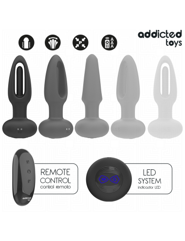 ADDICTED TOYS - ANAL PLUG WITH VIBRATING TONGUE AND REMOTE CONTROL