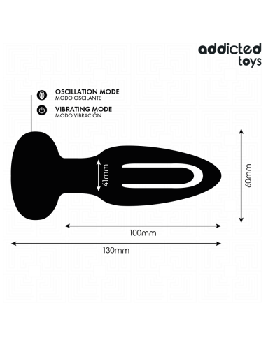 ADDICTED TOYS - ANAL PLUG WITH VIBRATING TONGUE AND REMOTE CONTROL