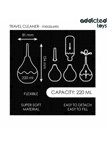ADDICTED TOYS - TRAVEL ANAL CLEANER SIZE L 220 ML