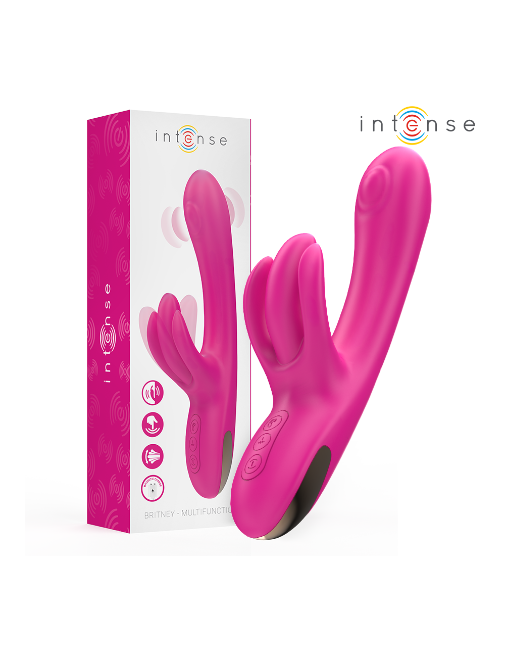INTENSE - BRITNEY MULTIFUNCTION RABBIT VIBRATOR 23 CM PINK INTENSE - BRITNEY MULTIFUNCTION RABBIT VIBRATOR 23 CM PINK