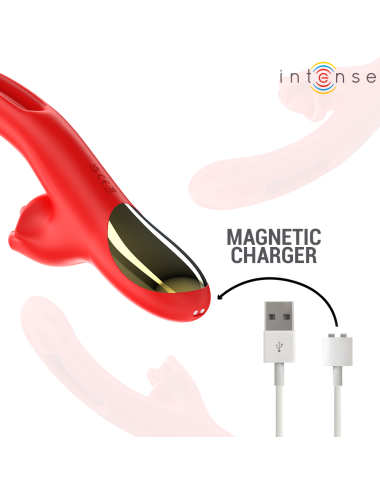 INTENSE - JESSICA MULTIFUNCTION VIBRATOR CLITORIS STIMULATION 24.8 CM RED