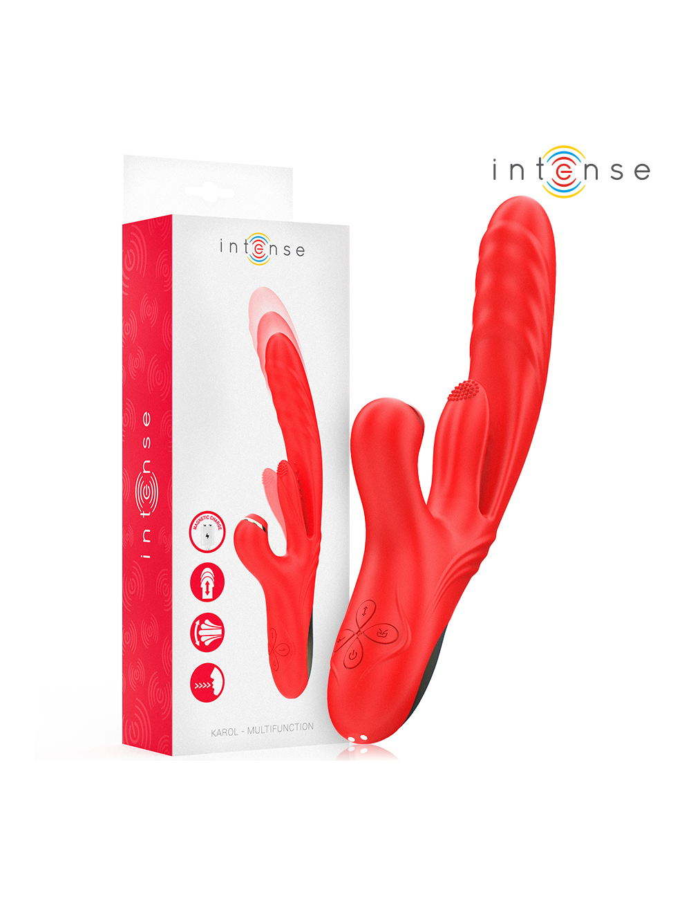INTENSE - KAROL MULTIFUNCTION VIBRATOR THRUST & STIMULATION & STIMULATING WAVES RED INTENSE - KAROL MULTIFUNCTION VIBRATOR THRUST & STIMULATION & STIMULATING WAVES RED