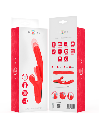INTENSE - KAROL MULTIFUNCTION VIBRATOR THRUST & STIMULATION & STIMULATING WAVES RED