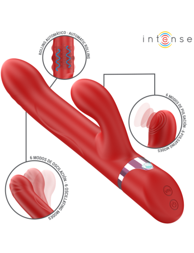 INTENSE - LELE MULTIFUNCTION VIBRATOR ROTATING & OSCILLATION & STIMULATION RED