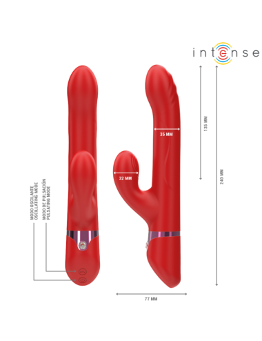 INTENSE - LELE MULTIFUNCTION VIBRATOR ROTATING & OSCILLATION & STIMULATION RED