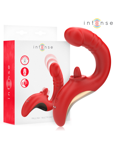 INTENSE - PAULINA VIBRATOR AND STIMULATOR IN U SHAPE RED