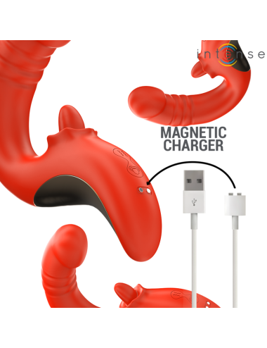INTENSE - PAULINA VIBRATOR AND STIMULATOR IN U SHAPE RED