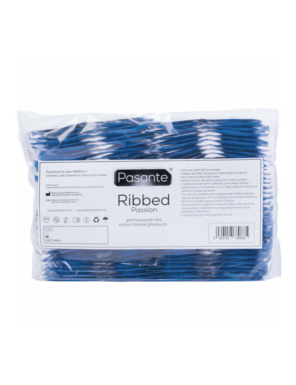 PASANTE - RIBBED PASSION CONDOMS BAG 144 UNITS PASANTE - RIBBED PASSION CONDOMS BAG 144 UNITS