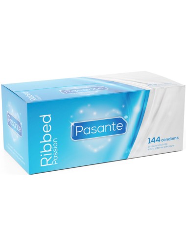 PASANTE - RIBBED PASSION CONDOMS BOX 144 UNITS