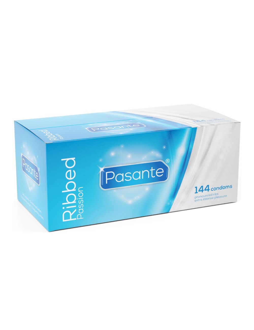 PASANTE - RIBBED PASSION CONDOMS BOX 144 UNITS PASANTE - RIBBED PASSION CONDOMS BOX 144 UNITS