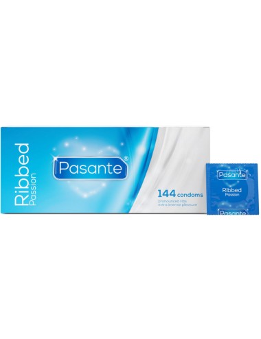 PASANTE - RIBBED PASSION CONDOMS BOX 144 UNITS