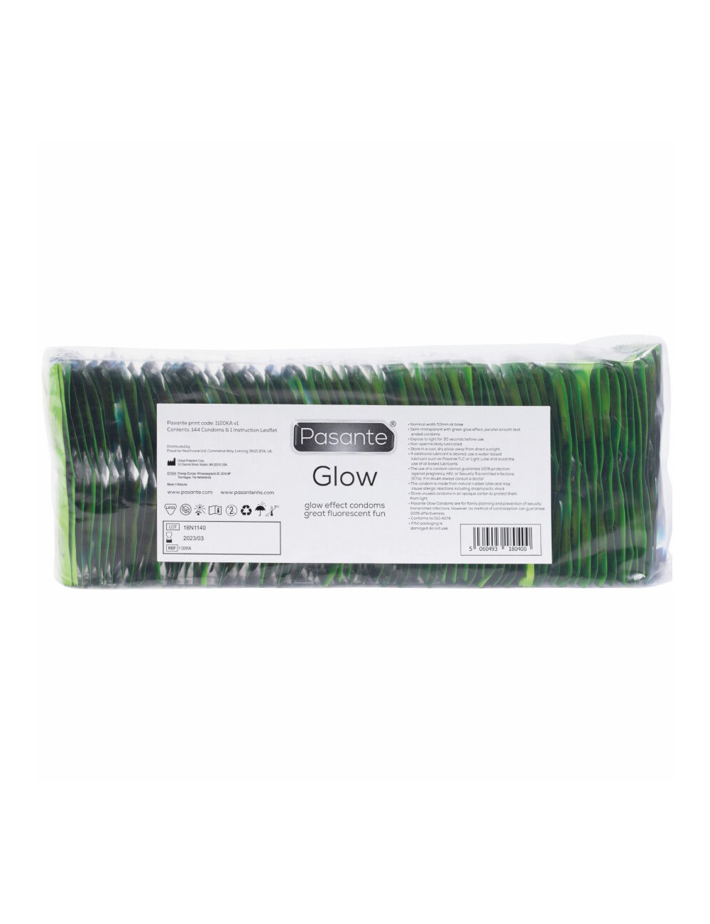 PASANTE - GLOW CONDOMS BAG 144 UNITS PASANTE - GLOW CONDOMS BAG 144 UNITS