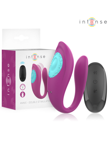 INTENSE - ANNIE U-SHAPED VIBRATOR AND STIMULATOR PURPLE REMOTE CONTROL