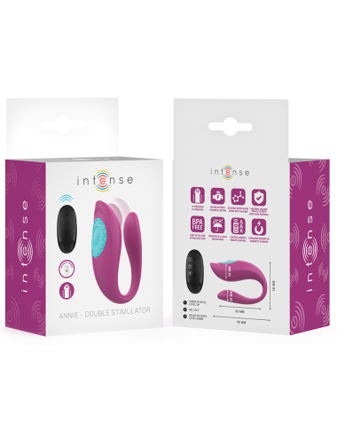 INTENSE - ANNIE U-SHAPED VIBRATOR AND STIMULATOR PURPLE REMOTE CONTROL