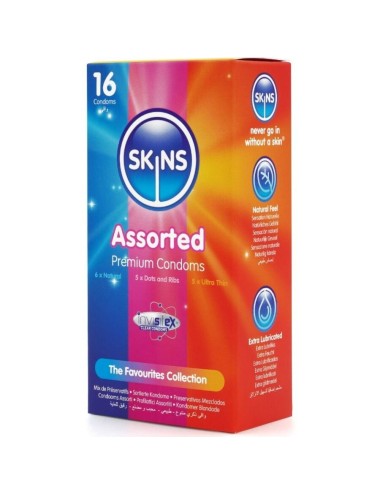 SKINS - ASSORTED PREMIUM CONDOMS PACK 16