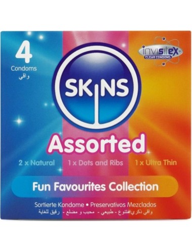 SKINS - ASSORTED PREMIUM CONDOMS PACK 4