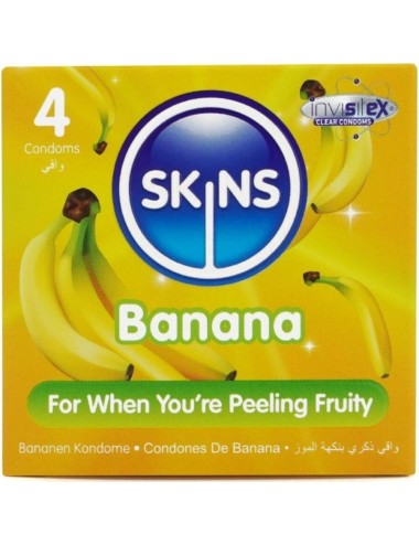 SKINS - BANANA PREMIUM CONDOMS PACK 4